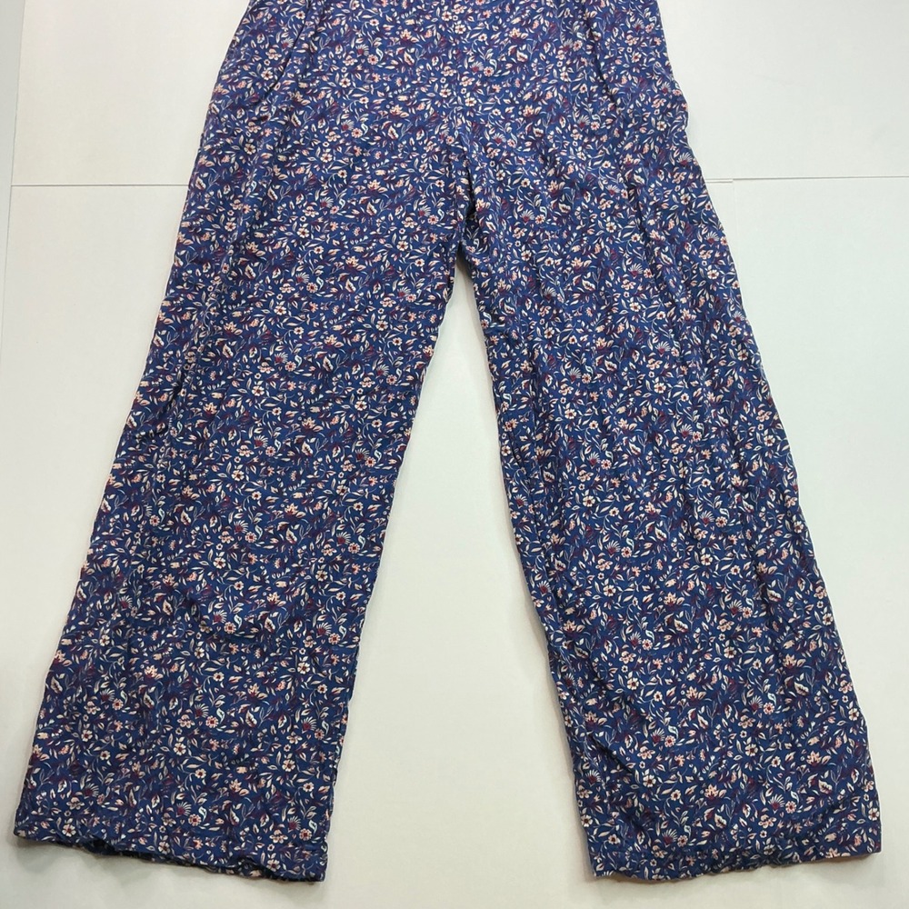 btween Blue Floral Jumpsuit Girls Size 10 Ruffle Shoulder Wide Leg 3E176TJ - Picture 11 of 16